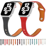 범용 T자형 얇은 역방향 버클 가죽 시계줄, Apple Watch Ultra 49mm / 시리즈 8&7 45mm / SE 2&6&SE&5&4 44mm / 3&2&1 42mm용, Apple Watch 시리즈 8&7 41mm / SE 2&6&SE&5&4 40mm / 3&2&1 38mm용