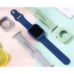 실리콘 교체 스트랩 시계줄 + 시계 보호 케이스 세트, Apple Watch 시리즈 9 / 8 / 7 41mm용, Apple Watch 시리즈 9 / 8 / 7 45mm용