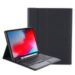 iPad Air 11 2024 / 2025 / Air 4 10.9 2020 / Air 5 10.9 2022용 분리형 캔디 컬러 스킨 느낌 텍스처 라운드 키캡 블루투스 키보드 가죽 케이스, 터치 컨트롤 포함 (퍼플), iPad 10.2 2020 & 2019 / Air 2019 / Pro 10.5인치용