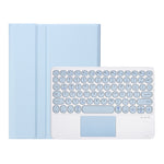 iPad Air 11 2024 / 2025 / Air 4 10.9 2020 / Air 5 10.9 2022용 분리형 캔디 컬러 스킨 느낌 텍스처 라운드 키캡 블루투스 키보드 가죽 케이스, 터치 컨트롤 포함 (퍼플), iPad 10.2 2020 & 2019 / Air 2019 / Pro 10.5인치용