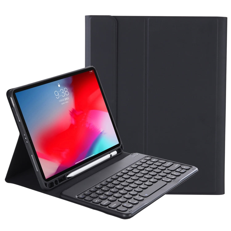 iPad Air 4 2020 / Air 5 2022 / Pro 11인치 2022 / 2021 / 2020 / 2018용 분리형 캔디 컬러 스킨 느낌 텍스처 라운드 키캡 블루투스 키보드 가죽 케이스 (화이트 아이스), iPad Air 11 2024 / 2025 / Air 2020 10.9인치용