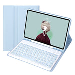 iPad Air 4 2020 / Air 5 2022 / Pro 11인치 2022 / 2021 / 2020 / 2018용 분리형 캔디 컬러 스킨 느낌 텍스처 라운드 키캡 블루투스 키보드 가죽 케이스 (화이트 아이스), iPad Air 11 2024 / 2025 / Air 2020 10.9인치용