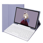 iPad Air 4 2020 / Air 5 2022 / Pro 11인치 2022 / 2021 / 2020 / 2018용 분리형 캔디 컬러 스킨 느낌 텍스처 라운드 키캡 블루투스 키보드 가죽 케이스 (화이트 아이스), iPad Air 11 2024 / 2025 / Air 2020 10.9인치용