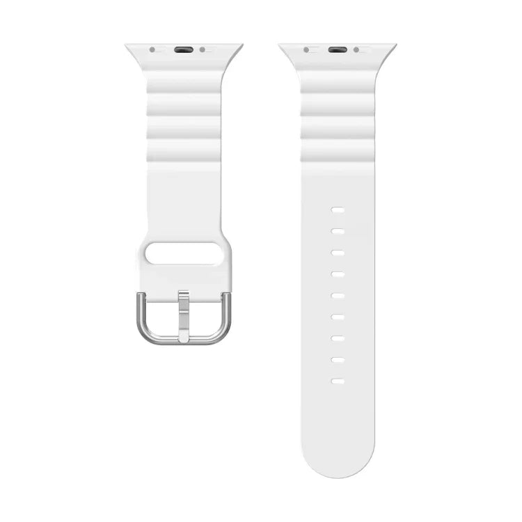 비즈니스 B 스타일 실리콘 시계줄, Apple Watch 시리즈 7 45mm / 6 & SE & 5 & 4 44mm / 3 & 2 & 1 42mm용, Apple Watch Ultra 49mm / 시리즈 8&7 45mm / SE 2&6&SE&5&4 44mm / 3&2&1 42mm용