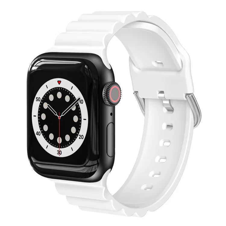 비즈니스 B 스타일 실리콘 시계줄, Apple Watch 시리즈 7 45mm / 6 & SE & 5 & 4 44mm / 3 & 2 & 1 42mm용, Apple Watch Ultra 49mm / 시리즈 8&7 45mm / SE 2&6&SE&5&4 44mm / 3&2&1 42mm용