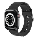 비즈니스 B 스타일 실리콘 시계줄, Apple Watch 시리즈 7 45mm / 6 & SE & 5 & 4 44mm / 3 & 2 & 1 42mm용, Apple Watch Ultra 49mm / 시리즈 8&7 45mm / SE 2&6&SE&5&4 44mm / 3&2&1 42mm용
