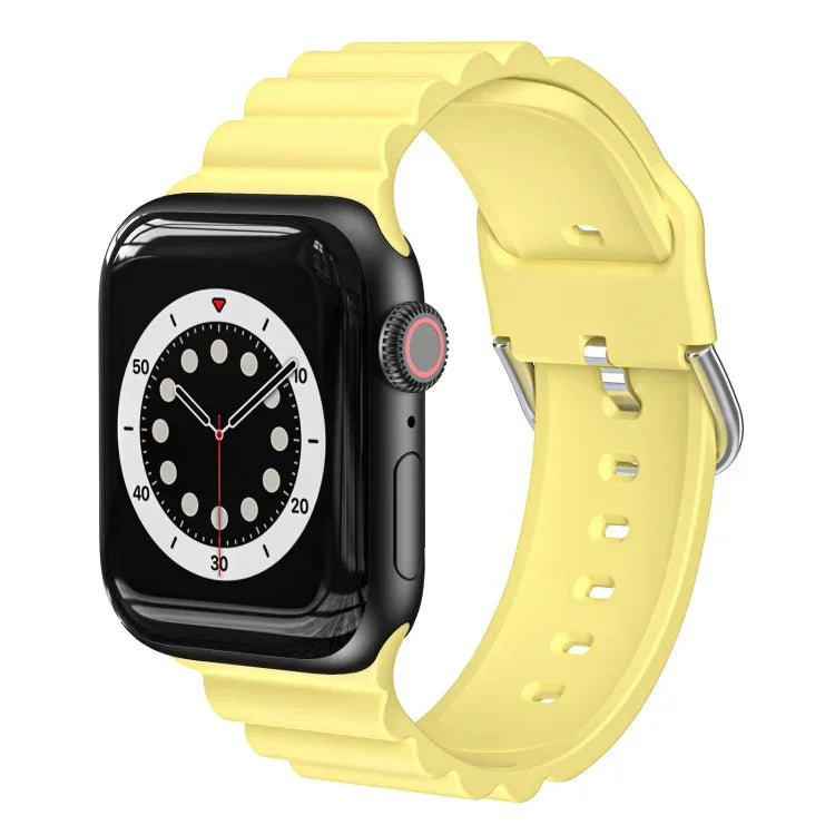 비즈니스 B 스타일 실리콘 시계줄, Apple Watch 시리즈 7 45mm / 6 & SE & 5 & 4 44mm / 3 & 2 & 1 42mm용, Apple Watch Ultra 49mm / 시리즈 8&7 45mm / SE 2&6&SE&5&4 44mm / 3&2&1 42mm용