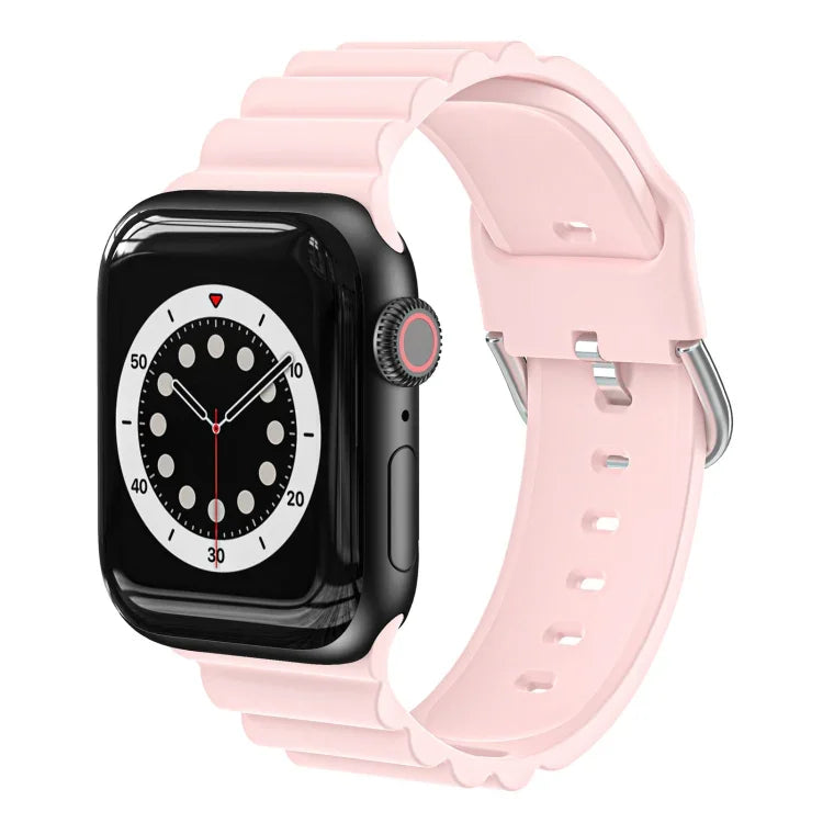 비즈니스 B 스타일 실리콘 시계줄, Apple Watch 시리즈 7 45mm / 6 & SE & 5 & 4 44mm / 3 & 2 & 1 42mm용, Apple Watch Ultra 49mm / 시리즈 8&7 45mm / SE 2&6&SE&5&4 44mm / 3&2&1 42mm용