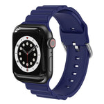 비즈니스 B 스타일 실리콘 시계줄, Apple Watch 시리즈 7 45mm / 6 & SE & 5 & 4 44mm / 3 & 2 & 1 42mm용, Apple Watch Ultra 49mm / 시리즈 8&7 45mm / SE 2&6&SE&5&4 44mm / 3&2&1 42mm용