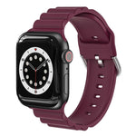 비즈니스 B 스타일 실리콘 시계줄, Apple Watch 시리즈 7 45mm / 6 & SE & 5 & 4 44mm / 3 & 2 & 1 42mm용, Apple Watch Ultra 49mm / 시리즈 8&7 45mm / SE 2&6&SE&5&4 44mm / 3&2&1 42mm용
