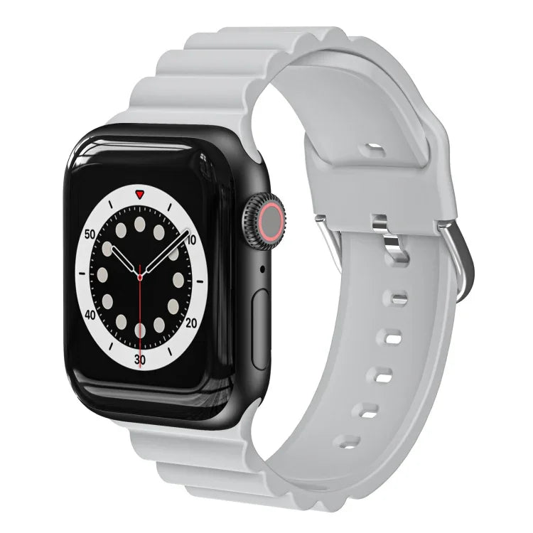 비즈니스 B 스타일 실리콘 시계줄, Apple Watch 시리즈 7 45mm / 6 & SE & 5 & 4 44mm / 3 & 2 & 1 42mm용, Apple Watch Ultra 49mm / 시리즈 8&7 45mm / SE 2&6&SE&5&4 44mm / 3&2&1 42mm용