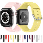 비즈니스 B 스타일 실리콘 시계줄, Apple Watch 시리즈 7 45mm / 6 & SE & 5 & 4 44mm / 3 & 2 & 1 42mm용, Apple Watch Ultra 49mm / 시리즈 8&7 45mm / SE 2&6&SE&5&4 44mm / 3&2&1 42mm용