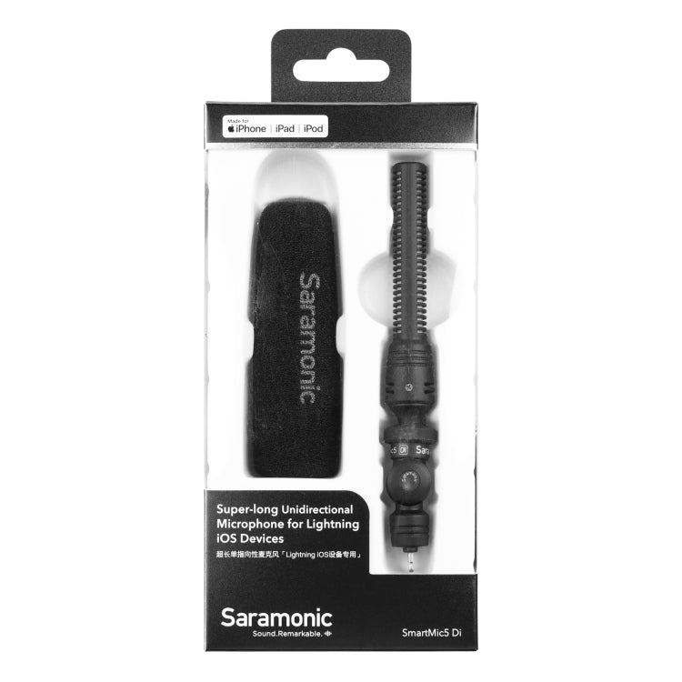Saramonic SmartMic5 Di 초장거리 단일 지향성 마이크 8핀 인터페이스 장치용, SmartMic5 Di