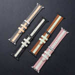 소가죽 발광 교체용 시계줄, 애플 워치 시리즈 7 41mm / & 6 & SE & 5 & 4 40mm용, 애플 워치 시리즈 7 45mm / & 6 & SE & 5 & 4 44mm용