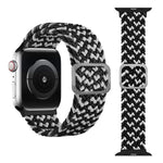 버클 브레이디드 엘라스틱 스트랩 시계 밴드, Apple Watch 시리즈 9&8&7 41mm / SE 3&SE 2&6&SE&5&4 40mm / 3&2&1 38mm(무지개 색상), Apple Watch 시리즈 7 45mm / 6 & SE & 5 & 4 44mm / 3 & 2 & 1 42mm용