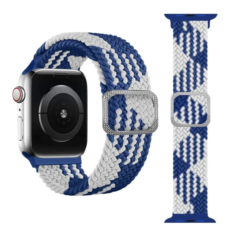 버클 브레이디드 엘라스틱 스트랩 시계 밴드, Apple Watch 시리즈 9&8&7 41mm / SE 3&SE 2&6&SE&5&4 40mm / 3&2&1 38mm(무지개 색상), Apple Watch 시리즈 7 45mm / 6 & SE & 5 & 4 44mm / 3 & 2 & 1 42mm용