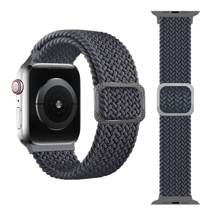 버클 브레이디드 엘라스틱 스트랩 시계 밴드, Apple Watch 시리즈 9&8&7 41mm / SE 3&SE 2&6&SE&5&4 40mm / 3&2&1 38mm(무지개 색상), Apple Watch 시리즈 7 45mm / 6 & SE & 5 & 4 44mm / 3 & 2 & 1 42mm용