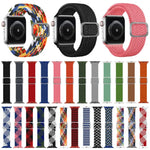 버클 브레이디드 엘라스틱 스트랩 시계 밴드, Apple Watch 시리즈 9&8&7 41mm / SE 3&SE 2&6&SE&5&4 40mm / 3&2&1 38mm(무지개 색상), Apple Watch 시리즈 7 45mm / 6 & SE & 5 & 4 44mm / 3 & 2 & 1 42mm용