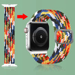 버클 브레이디드 엘라스틱 스트랩 시계 밴드, Apple Watch 시리즈 9&8&7 41mm / SE 3&SE 2&6&SE&5&4 40mm / 3&2&1 38mm(무지개 색상), Apple Watch 시리즈 7 45mm / 6 & SE & 5 & 4 44mm / 3 & 2 & 1 42mm용