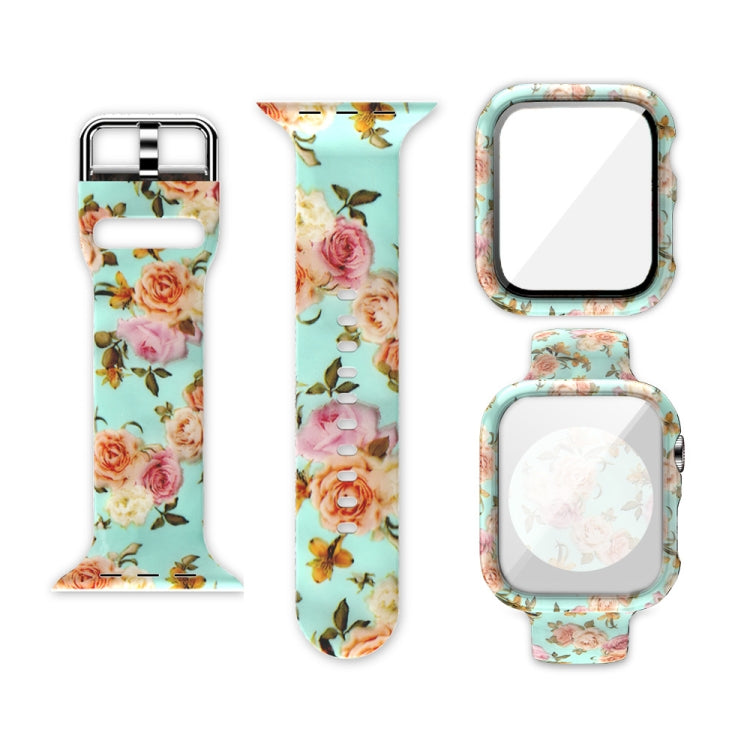 실리콘 인쇄 일체형 교체 시계 케이스 시계줄, Apple Watch 시리즈 6 / 5 / 4 / Watch SE 44mm용, Apple Watch 시리즈 6 / 5 / 4 / Watch SE 40mm용, Apple Watch 시리즈 3 & 2 & 1 42mm용