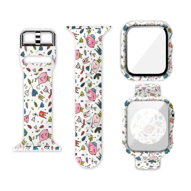 실리콘 인쇄 일체형 교체 시계 케이스 시계줄, Apple Watch 시리즈 6 / 5 / 4 / Watch SE 44mm용, Apple Watch 시리즈 6 / 5 / 4 / Watch SE 40mm용, Apple Watch 시리즈 3 & 2 & 1 42mm용
