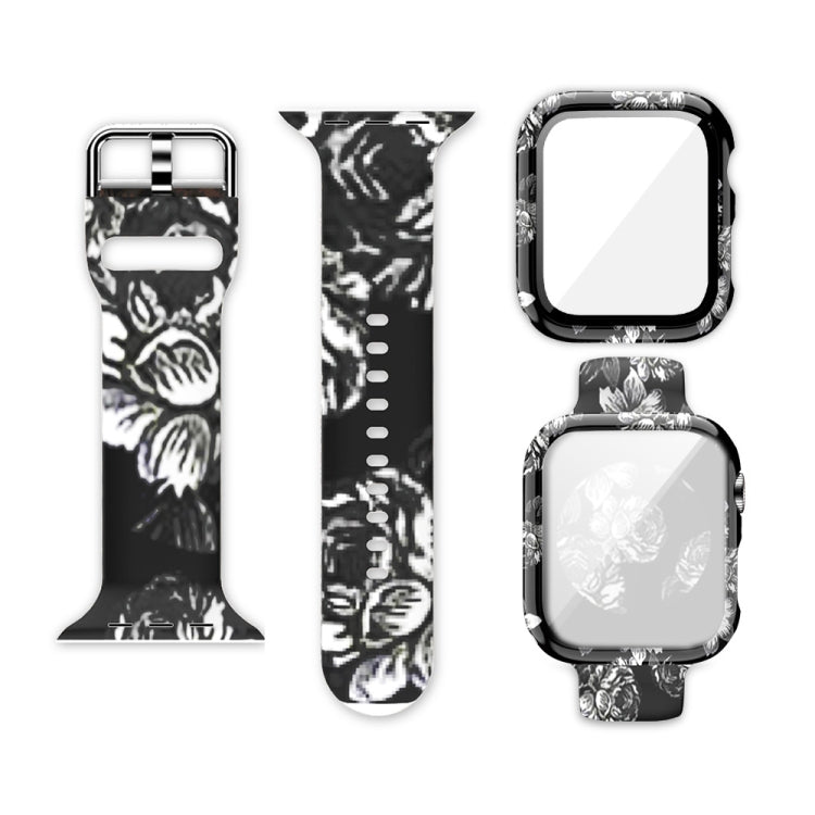 실리콘 인쇄 일체형 교체 시계 케이스 시계줄, Apple Watch 시리즈 6 / 5 / 4 / Watch SE 44mm용, Apple Watch 시리즈 6 / 5 / 4 / Watch SE 40mm용, Apple Watch 시리즈 3 & 2 & 1 42mm용