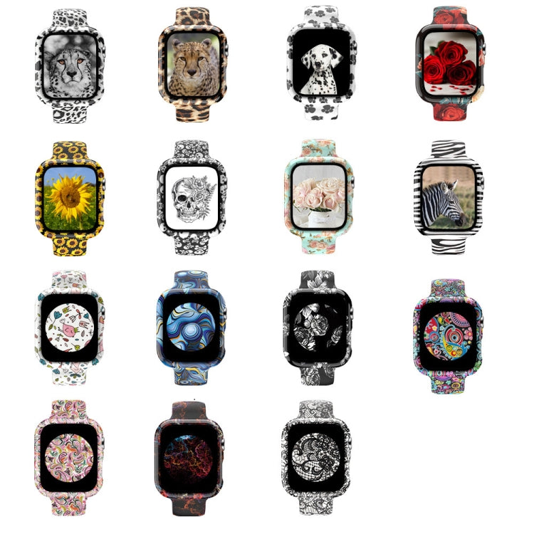 실리콘 인쇄 일체형 교체 시계 케이스 시계줄, Apple Watch 시리즈 6 / 5 / 4 / Watch SE 44mm용, Apple Watch 시리즈 6 / 5 / 4 / Watch SE 40mm용, Apple Watch 시리즈 3 & 2 & 1 42mm용