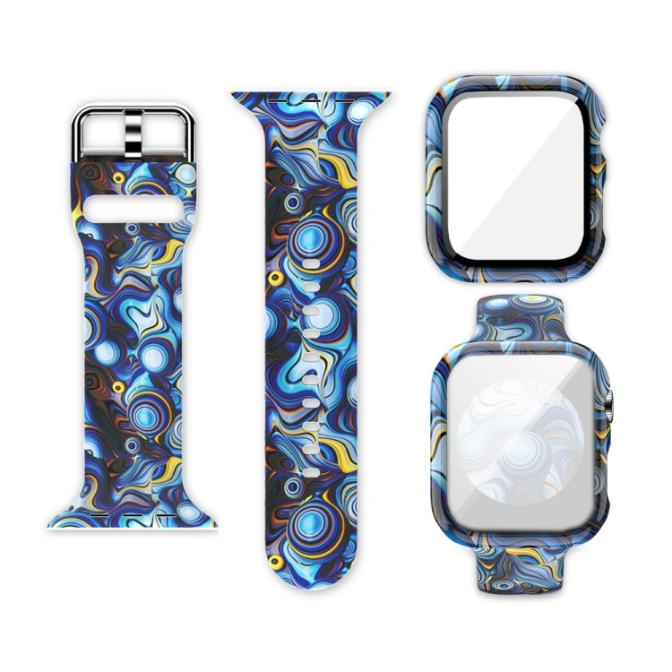 실리콘 인쇄 일체형 교체 시계 케이스 시계줄, Apple Watch 시리즈 6 / 5 / 4 / Watch SE 44mm용, Apple Watch 시리즈 6 / 5 / 4 / Watch SE 40mm용, Apple Watch 시리즈 3 & 2 & 1 42mm용