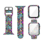 실리콘 인쇄 일체형 교체 시계 케이스 시계줄, Apple Watch 시리즈 6 / 5 / 4 / Watch SE 44mm용, Apple Watch 시리즈 6 / 5 / 4 / Watch SE 40mm용, Apple Watch 시리즈 3 & 2 & 1 42mm용