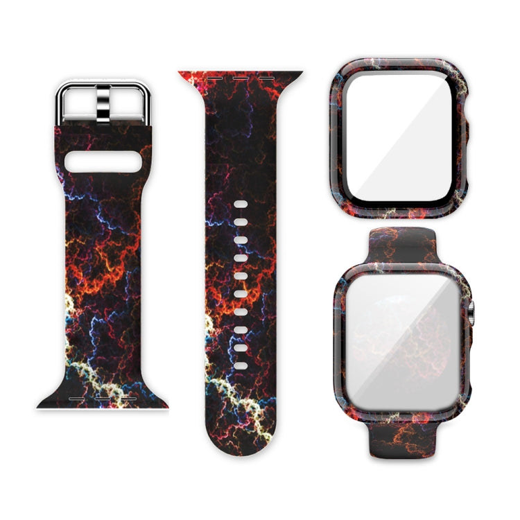 실리콘 인쇄 일체형 교체 시계 케이스 시계줄, Apple Watch 시리즈 6 / 5 / 4 / Watch SE 44mm용, Apple Watch 시리즈 6 / 5 / 4 / Watch SE 40mm용, Apple Watch 시리즈 3 & 2 & 1 42mm용