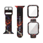 실리콘 인쇄 일체형 교체 시계 케이스 시계줄, Apple Watch 시리즈 6 / 5 / 4 / Watch SE 44mm용, Apple Watch 시리즈 6 / 5 / 4 / Watch SE 40mm용, Apple Watch 시리즈 3 & 2 & 1 42mm용