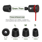 6쌍 New Bee NB-M1 슬로우 리바운드 메모리 폼 이어캡, 보관함 포함, 5mm-7mm 이어폰 플러그에 적합, 메모리 폼 블랙
