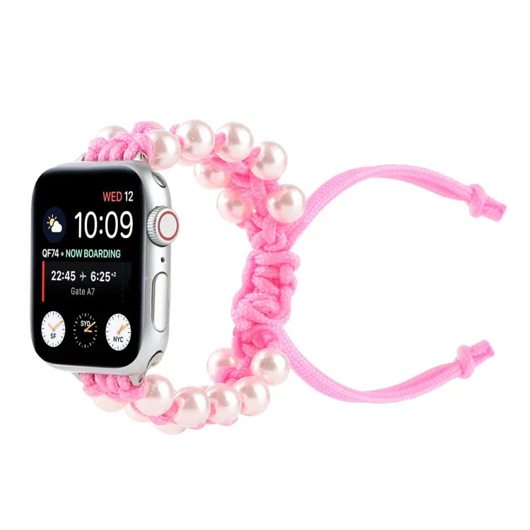 우산 로프 비드 나일론 교체용 시계 밴드, Apple Watch 시리즈 6 & SE &용, Apple Watch Ultra 49mm / 시리즈 8&7 45mm / SE 2&6&SE&5&4 44mm / 3&2&1 42mm용, Apple Watch 시리즈 8&7 41mm / SE 2&6&SE&5&4 40mm / 3&2&1 38mm용