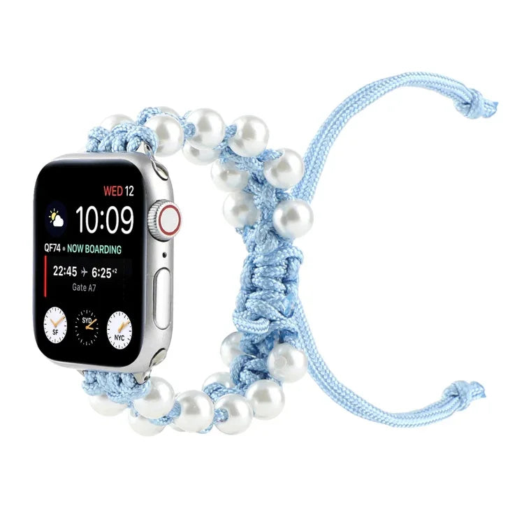 우산 로프 비드 나일론 교체용 시계 밴드, Apple Watch 시리즈 6 & SE &용, Apple Watch Ultra 49mm / 시리즈 8&7 45mm / SE 2&6&SE&5&4 44mm / 3&2&1 42mm용, Apple Watch 시리즈 8&7 41mm / SE 2&6&SE&5&4 40mm / 3&2&1 38mm용