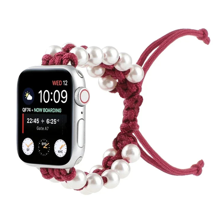 우산 로프 비드 나일론 교체용 시계 밴드, Apple Watch 시리즈 6 & SE &용, Apple Watch Ultra 49mm / 시리즈 8&7 45mm / SE 2&6&SE&5&4 44mm / 3&2&1 42mm용, Apple Watch 시리즈 8&7 41mm / SE 2&6&SE&5&4 40mm / 3&2&1 38mm용