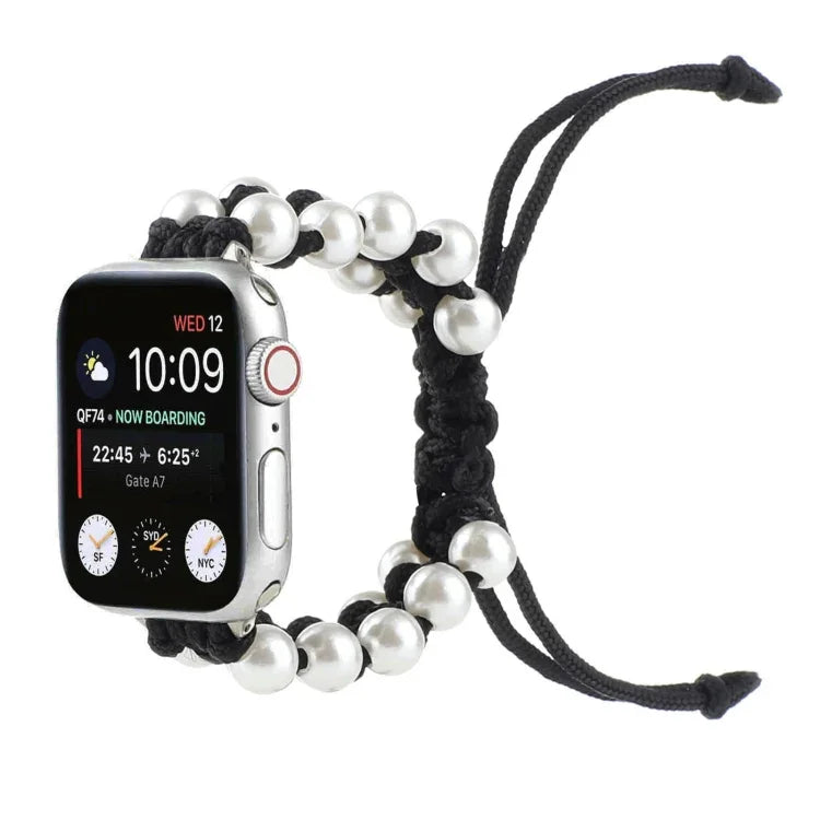 우산 로프 비드 나일론 교체용 시계 밴드, Apple Watch 시리즈 6 & SE &용, Apple Watch Ultra 49mm / 시리즈 8&7 45mm / SE 2&6&SE&5&4 44mm / 3&2&1 42mm용, Apple Watch 시리즈 8&7 41mm / SE 2&6&SE&5&4 40mm / 3&2&1 38mm용