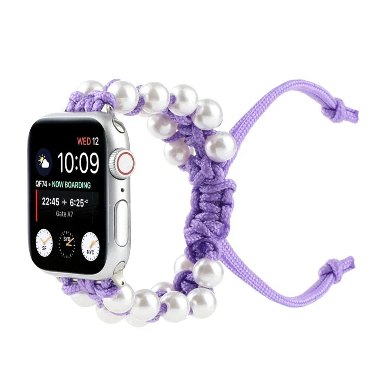우산 로프 비드 나일론 교체용 시계 밴드, Apple Watch 시리즈 6 & SE &용, Apple Watch Ultra 49mm / 시리즈 8&7 45mm / SE 2&6&SE&5&4 44mm / 3&2&1 42mm용, Apple Watch 시리즈 8&7 41mm / SE 2&6&SE&5&4 40mm / 3&2&1 38mm용