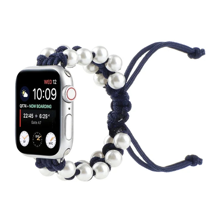 우산 로프 비드 나일론 교체용 시계 밴드, Apple Watch 시리즈 6 & SE &용, Apple Watch Ultra 49mm / 시리즈 8&7 45mm / SE 2&6&SE&5&4 44mm / 3&2&1 42mm용, Apple Watch 시리즈 8&7 41mm / SE 2&6&SE&5&4 40mm / 3&2&1 38mm용