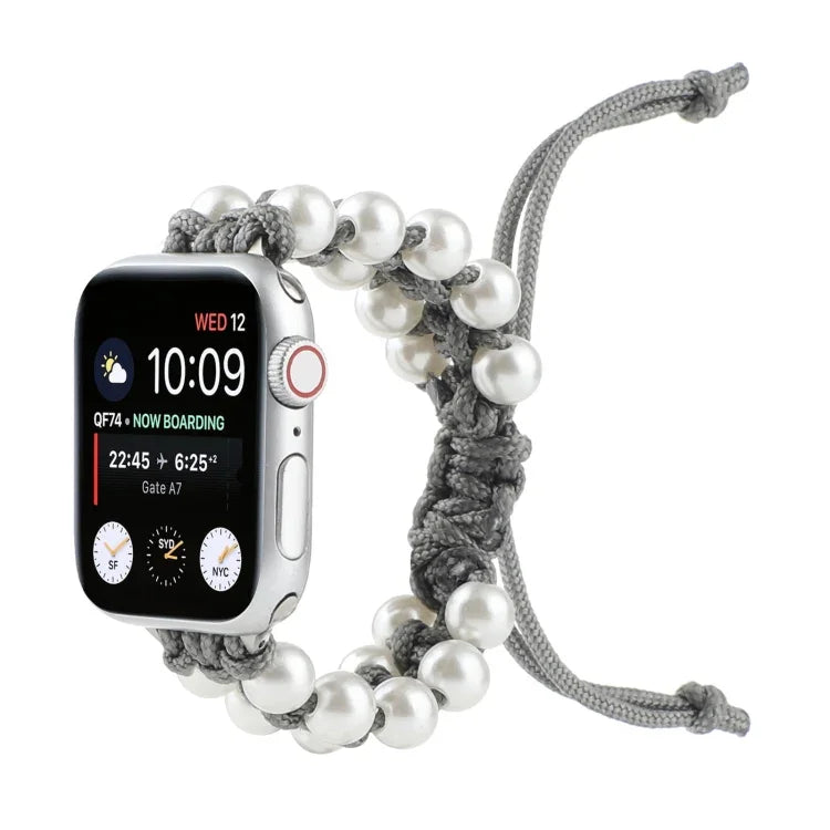 우산 로프 비드 나일론 교체용 시계 밴드, Apple Watch 시리즈 6 & SE &용, Apple Watch Ultra 49mm / 시리즈 8&7 45mm / SE 2&6&SE&5&4 44mm / 3&2&1 42mm용, Apple Watch 시리즈 8&7 41mm / SE 2&6&SE&5&4 40mm / 3&2&1 38mm용