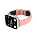 14mm 슬림 천연 가죽 스트랩 시계 밴드, Apple Watch 시리즈 7 45mm / 6 & SE & 5 & 4 44mm / 3 & 2 & 1 42mm용, 7 41mm / 6 & SE & 5 & 4 40mm / 3 & 2 & 1 38mm용