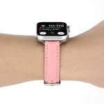 14mm 슬림 천연 가죽 스트랩 시계 밴드, Apple Watch 시리즈 7 45mm / 6 & SE & 5 & 4 44mm / 3 & 2 & 1 42mm용, 7 41mm / 6 & SE & 5 & 4 40mm / 3 & 2 & 1 38mm용
