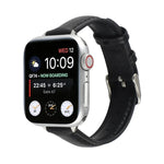 14mm 슬림 천연 가죽 스트랩 시계 밴드, Apple Watch 시리즈 7 45mm / 6 & SE & 5 & 4 44mm / 3 & 2 & 1 42mm용, 7 41mm / 6 & SE & 5 & 4 40mm / 3 & 2 & 1 38mm용