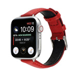 14mm 슬림 천연 가죽 스트랩 시계 밴드, Apple Watch 시리즈 7 45mm / 6 & SE & 5 & 4 44mm / 3 & 2 & 1 42mm용, 7 41mm / 6 & SE & 5 & 4 40mm / 3 & 2 & 1 38mm용