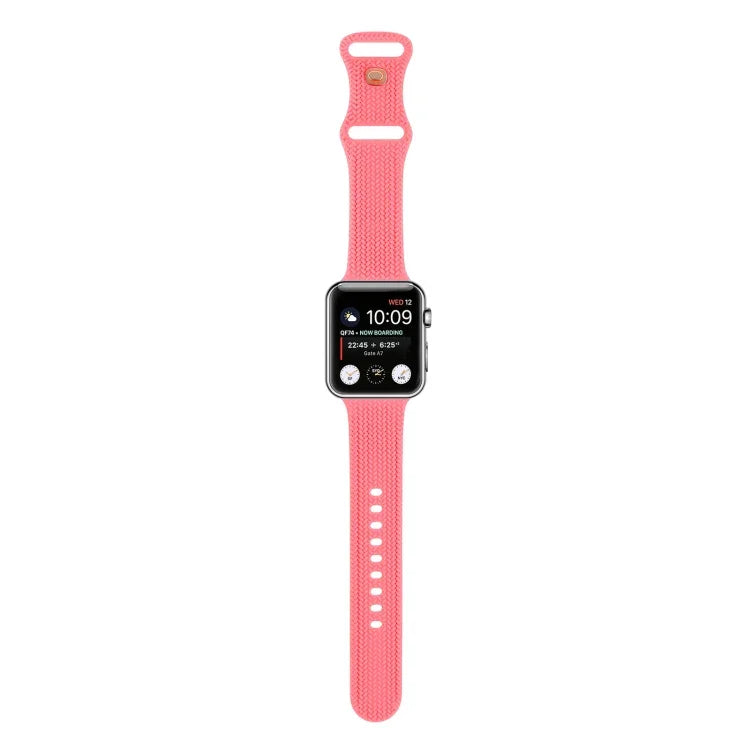 짜임무늬 8자 버클 실리콘 스트랩 시계 밴드, Apple Watch 시리즈 7 45mm / 6 & SE & 5 & 4 44mm / 3 & 2 & 1 42mm용, 7 41mm / 6 & SE & 5 & 4 40mm / 3 & 2 & 1 38mm용