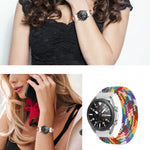 For Samsung Galaxy Watch 46mm Adjustable Nylon Braided Elasticity Replacement Strap Watchband, 165mm
