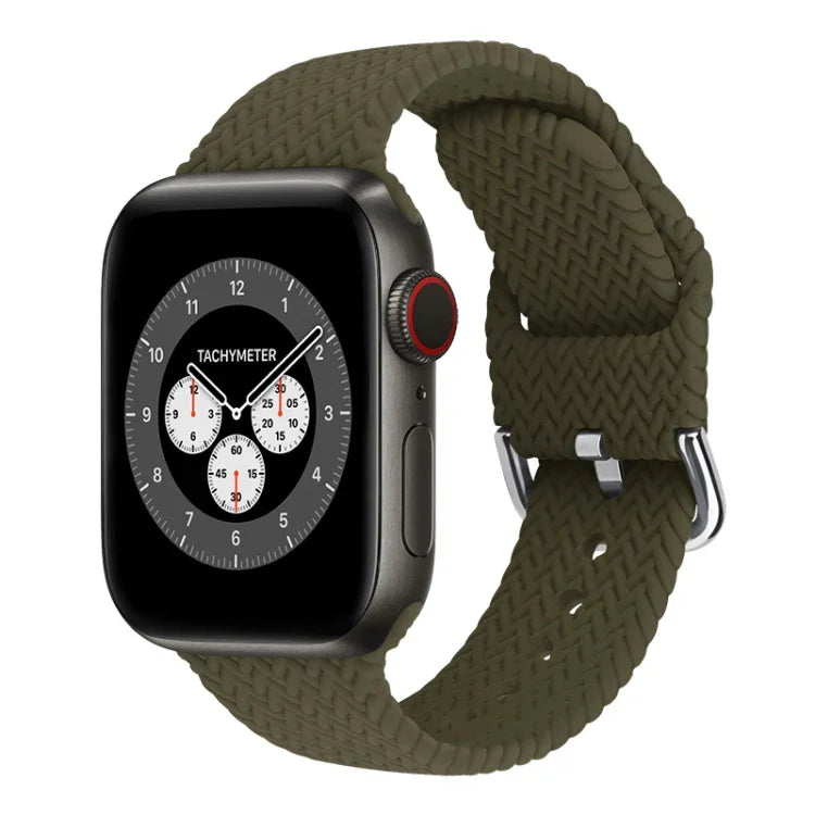버클이 있는 꼬임 실리콘 교체용 시계줄, 애플 워치 시리즈 7 45mm / 6 & SE & 5 & 4 44mm / 3 & 2 & 1 42mm용, 7 41mm / 6 & SE & 5 & 4 40mm / 3 & 2 & 1 38mm용