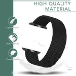 금속 헤드 꼬임 나일론 단색 교체 스트랩 시계줄, Apple Watch 시리즈 6 & SE & 5 & 4 44mm / 3 & 2 & 1 42mm용, XS 135mm, S 145mm, M 155mm