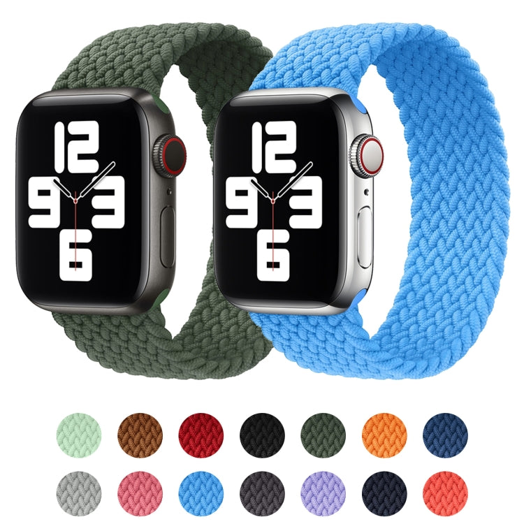 금속 헤드 꼬임 나일론 단색 교체 스트랩 시계줄, Apple Watch 시리즈 6 & SE & 5 & 4 44mm / 3 & 2 & 1 42mm용, XS 135mm, S 145mm, M 155mm