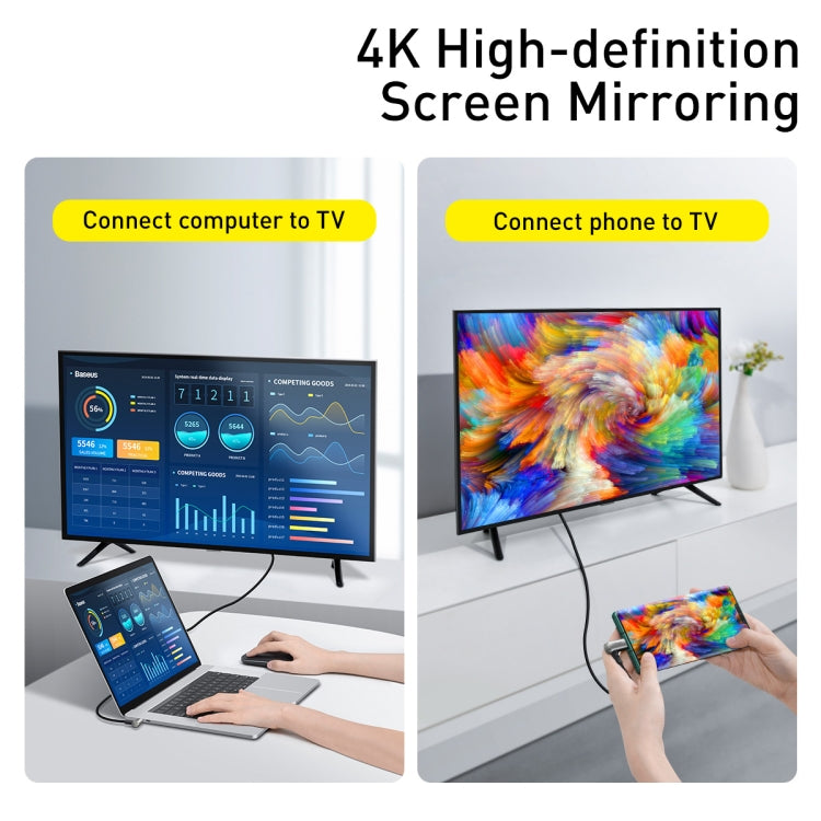 Baseus CATPN-01 100W 5A PD3.1 Gen2 USB-C / Type-C에서 USB-C / Type-C HD 동기화 코액셜 해머 케이블, 케이블 길이: 1.5m