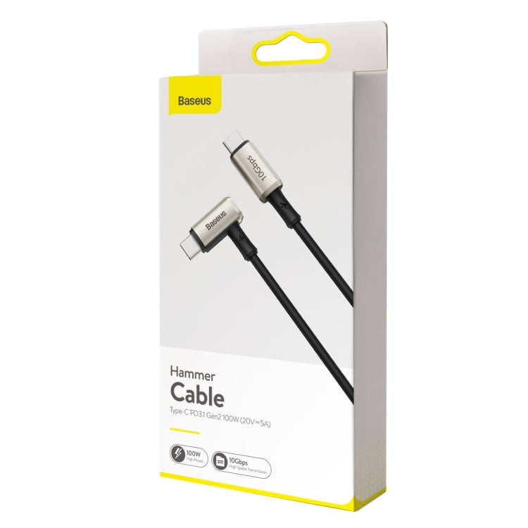 Baseus CATPN-01 100W 5A PD3.1 Gen2 USB-C / Type-C에서 USB-C / Type-C HD 동기화 코액셜 해머 케이블, 케이블 길이: 1.5m